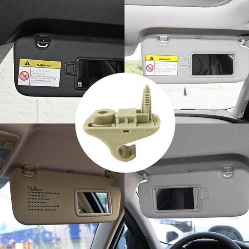 2PCS Sun Visor Retainer Clip, Sun Visor Holder Hook, 85235-B1000 Gray Sun Visor Support Fastener Bracket, Automotive Interior Parts Compatible with Most Vehicles (Beige) in Kuwait