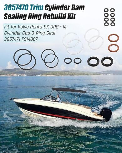 3857470 Trim Cylinder Ram Sealing Ring Rebuild Kit Fit for Volvo Penta SX DPS - M Cylinder Cap O-Ring Seal 3857471 FSM007 in Kuwait