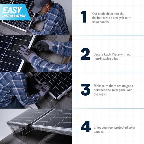 ROTAK Critter Guard - 6in x 100ft Solar Panel Bird Guard with Fastener Clips - Galvanized Black PVC Coated ½ inch Wire Roll Mesh (6" x 100' with 60 Fastener Clips) in Saudi Arabia