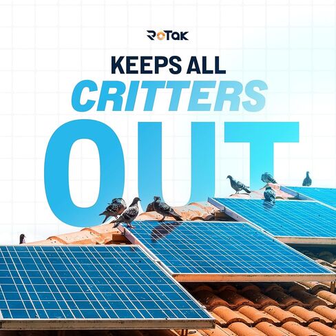 ROTAK Critter Guard - 6in x 100ft Solar Panel Bird Guard with Fastener Clips - Galvanized Black PVC Coated ½ inch Wire Roll Mesh (6" x 100' with 60 Fastener Clips) in Saudi Arabia