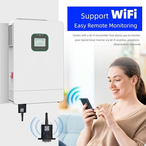 6500W All in One Solar Hybrid Inverter with WiFi, MAX .6 Parallel, Pure Sine Wave with CT Sensor, Built-in 2 MPPT Solar Charge Controller, 48V to 120V-240V with CT Sensor for Home, RVs, Lead Acid/Li in Saudi Arabia