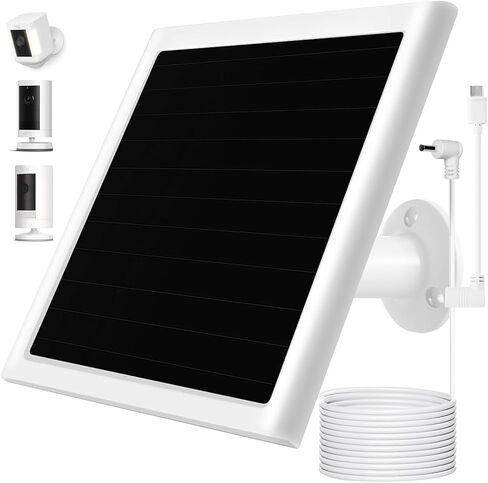 6W Solar Panel Charger for Ring Camera, Compatible with Ri ng Stick Up Camera and Ring Spotlight Plus/Pro Camera Battery, Waterproof (White 1Pack) in Saudi Arabia