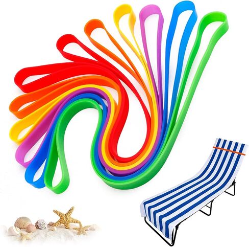 6 Pack Towel Bands Rubber Towel Clips for Beach Pool Cruise Chairs Water Games Vacation Trip Essentials Necessities Must Have Home Family Office Decor Party Favors Supplies Needs Travel Gifts(1mm) in Kuwait