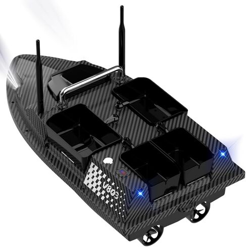 V803 PRO GPS RC Bait Boat with Sonar Fish Finder, Remote Control Fishing Boat, 500M Long Range, 4 Hopper, Auto Return & Waypoin, High-Speed Carp Fishing Boats in Saudi Arabia