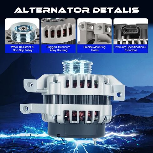 New Alternator 4.2L for GMC Envoy Chevy Trailblazer 2002-2005, for Buick Rainier Envoy XL XUV 2004-2005, for Oldmobile Bravada 2002-2004, for Saab 9-7x Isuzu Ascender, ADR0307 400-12179 10464468 in Kuwait