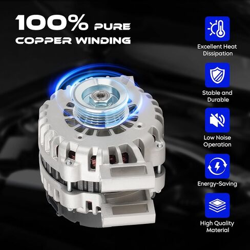 New Alternator 4.2L for GMC Envoy Chevy Trailblazer 2002-2005, for Buick Rainier Envoy XL XUV 2004-2005, for Oldmobile Bravada 2002-2004, for Saab 9-7x Isuzu Ascender, ADR0307 400-12179 10464468 in Kuwait