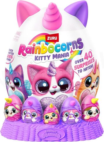 Rainbocorns Eggzania Kitten Mania, Plush, Series 2, (Brown White Cat) in Kuwait