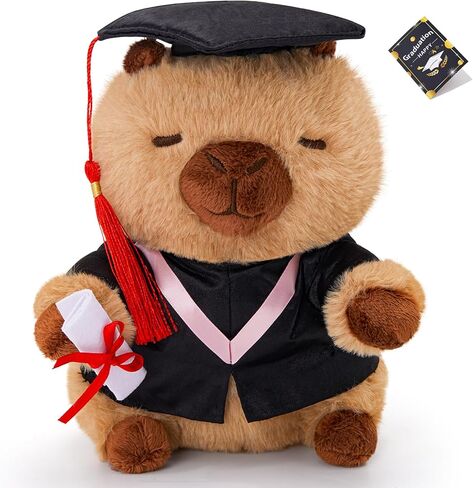 Graduation Capybara Plush Toy, 10 Inches Capybara Stuffed Animal with Tassel Black Cap, Graduation Gifts for Boys & Girls in Saudi Arabia