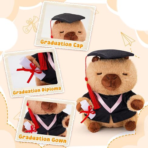 Graduation Capybara Plush Toy, 10 Inches Capybara Stuffed Animal with Tassel Black Cap, Graduation Gifts for Boys & Girls in Saudi Arabia