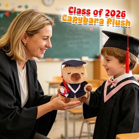 Graduation Capybara Plush Toy, 10 Inches Capybara Stuffed Animal with Tassel Black Cap, Graduation Gifts for Boys & Girls in Saudi Arabia
