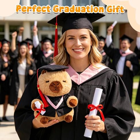 Graduation Capybara Plush Toy, 10 Inches Capybara Stuffed Animal with Tassel Black Cap, Graduation Gifts for Boys & Girls in Saudi Arabia