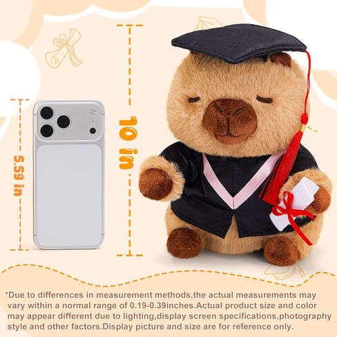 Graduation Capybara Plush Toy, 10 Inches Capybara Stuffed Animal with Tassel Black Cap, Graduation Gifts for Boys & Girls in Saudi Arabia