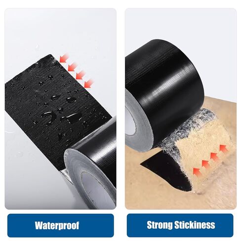 Outdoor Waterproof Repair Tape, Heavy Duty UV Proof Patch for RV, Awning, Tent, Tarp, Boat Cover and Fabric Repair, Black 4 in x 180 ft in Saudi Arabia