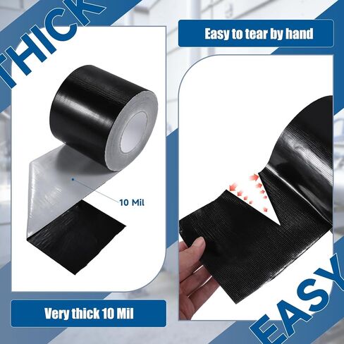Outdoor Waterproof Repair Tape, Heavy Duty UV Proof Patch for RV, Awning, Tent, Tarp, Boat Cover and Fabric Repair, Black 4 in x 180 ft in Saudi Arabia