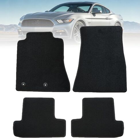 Mythoria Custom Fit Car Floor Mats Fit for Ford Mustang 2020 2021 2022 2023 2024 2025, Waterproof Velour Carpet Full Set, All-Weather Protection, Anti-Slip Backing, Odorless, Black in Saudi Arabia