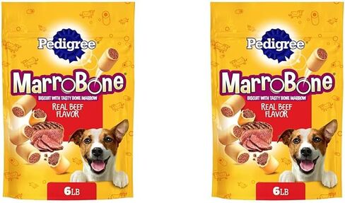 Pedigree MARROBONE Dog Treats Real Beef Flavor Crunchy Dog Biscuit, 6 lb. Pack (Pack of 2) in Saudi Arabia