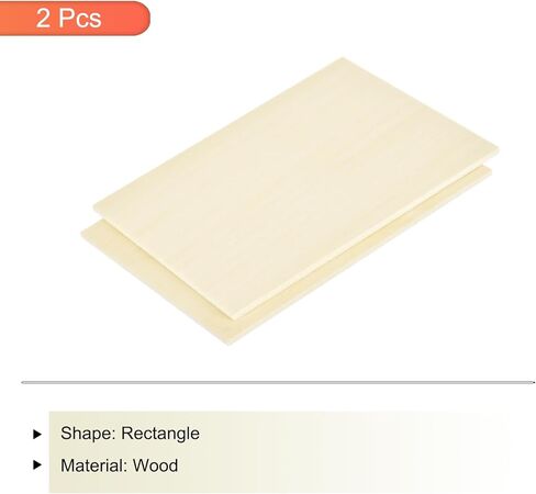 MECCANIXITY 2 قطعة من ألواح خشب الزيزفون مقاس 12 × 8 × 1/8 بوصة ألواح خشبية غير مكتملة من الخشب الرقائقي للحرف اليدوية القطع بالليزر مع الأسطح الملساء in Kuwait
