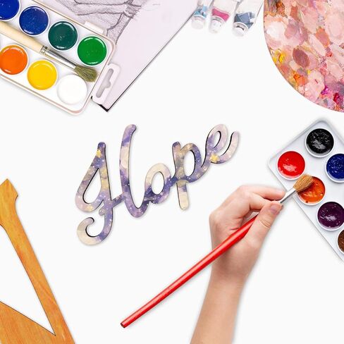 6 حزمة 8 بوصة الخشب الأمل رسائل القواطع علامات الأمل الخشبية الأمل الخشبي شنقا الحلي DIY الأمل جدار ديكور للمنزل حزب الديكور in Kuwait