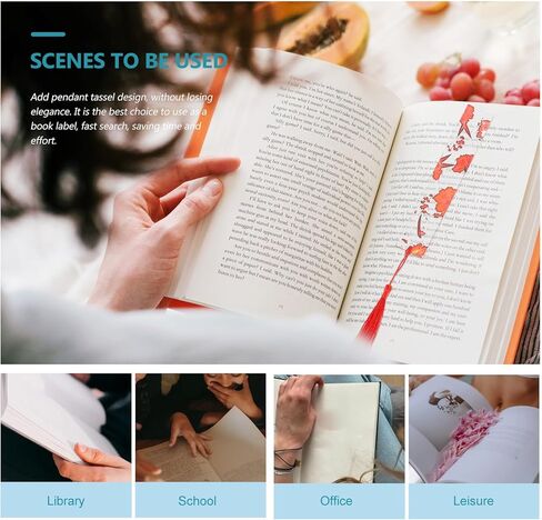 6 Pack Flower Acrylic Bookmarks, Transparent Floral Bookmarks for Women Cute Floral Bookmarks with Colorful Tassels for Women Teacher Kids Book Lovers Covers and Book Accessories in Kuwait