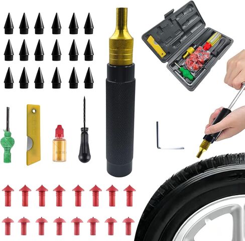 famobay Professional Mushroom Tire Plug Kit –Heavy Duty Tubeless Tire Repair Set for Motorcycles, Cars, Trucks, ATVs & Tractors | Quick & Durable Roadside Flat Fix Solution in Saudi Arabia