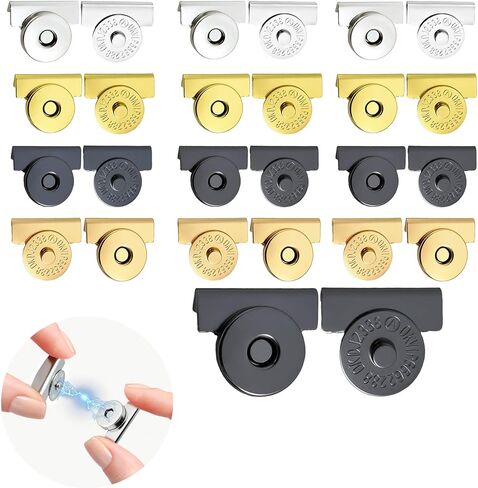 6Sets Silver Magnetic Snaps for Purses and Totes, Heavy Duty Snap Buttons for Fabric, Magnetic Purse Closure Kit for Handbags, Wallets, Backpacks, Leather Crafts, DIY Sewing and Purse Making Supplies in Saudi Arabia