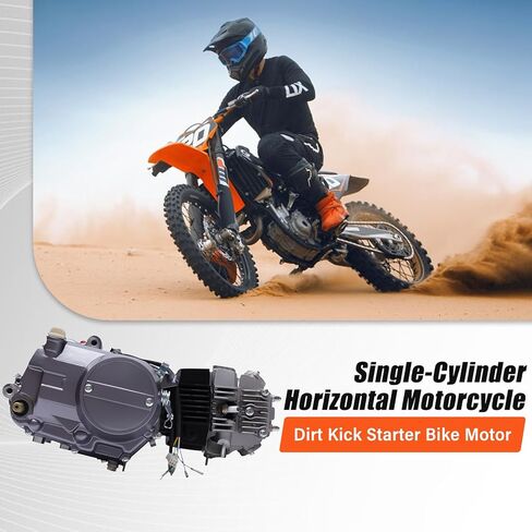 140CC 4-Stroke Horizontal Racing Engine, Kick Starter Single-Cylinder Horizontal Motorcycle Dirt Bike Motor Pitbike 4 Speed Manual Clutch Carburetor for CRF50 CRF70 XR50 XR70 Z50 Z50R in Saudi Arabia