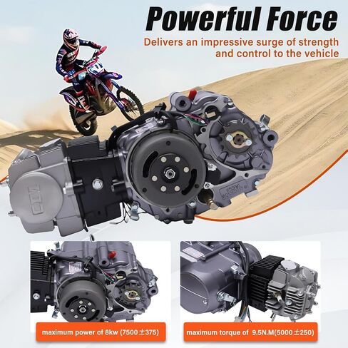 140CC 4-Stroke Horizontal Racing Engine, Kick Starter Single-Cylinder Horizontal Motorcycle Dirt Bike Motor Pitbike 4 Speed Manual Clutch Carburetor for CRF50 CRF70 XR50 XR70 Z50 Z50R in Saudi Arabia