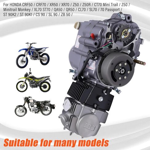 140CC 4-Stroke Horizontal Racing Engine, Kick Starter Single-Cylinder Horizontal Motorcycle Dirt Bike Motor Pitbike 4 Speed Manual Clutch Carburetor for CRF50 CRF70 XR50 XR70 Z50 Z50R in Saudi Arabia