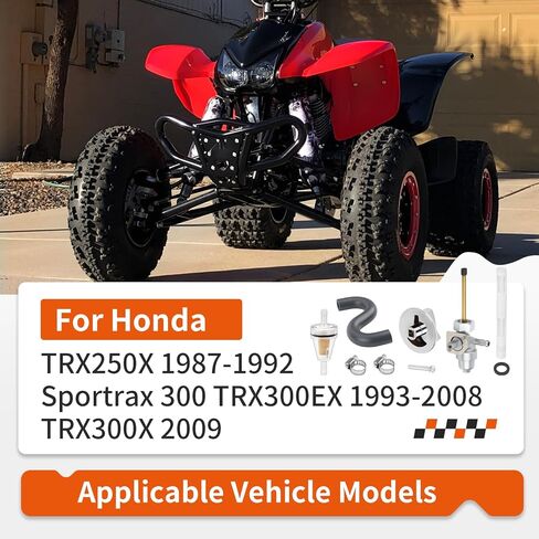 صمام الوقود بيتكوك التبديل ث/خرطوم خط الوقود لهوندا TRX250X 1987-1992 TRX300X 2009 Sportrax 300 TRX300EX 1993-2008 16950-HC0-015 16950-HM3-A61 16956-HC0-014 16956-HM3-A60 in Kuwait