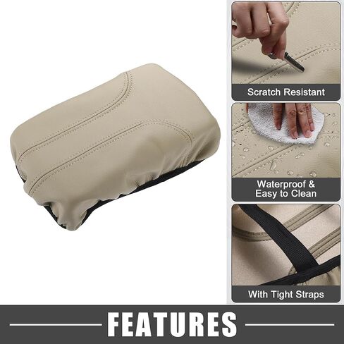 Car Center Console Seat Armrest Cover Interior Protective Lid Storage Covers Trim for Nissan Rogue 2014-2020 Beige in Kuwait