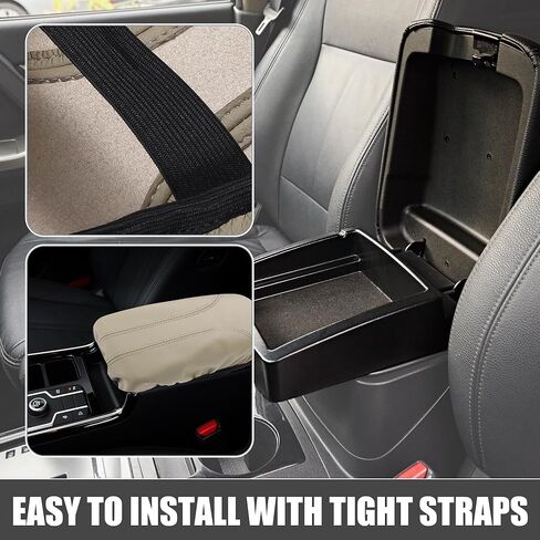 Car Center Console Seat Armrest Cover Interior Protective Lid Storage Covers Trim for Nissan Rogue 2014-2020 Beige in Kuwait