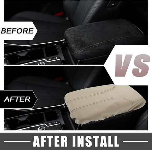 Car Center Console Seat Armrest Cover Interior Protective Lid Storage Covers Trim for Nissan Rogue 2014-2020 Beige in Kuwait