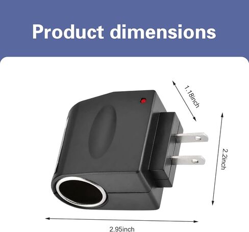 Universal AC to DC Power Converter, 220 V to 12 V Car Cigarette Lighter Socket Adapter, Plug and Play Home and Car Transformer, Power Supply for Most 12 V Devices (Black) in Saudi Arabia