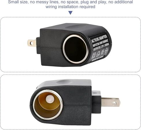 Universal AC to DC Power Converter, 220 V to 12 V Car Cigarette Lighter Socket Adapter, Plug and Play Home and Car Transformer, Power Supply for Most 12 V Devices (Black) in Saudi Arabia
