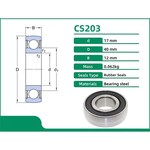 CS203 UD203 1726203-2RS1 17X40X12 محمل فولاذي إدراج محامل كروية محامل صناعية التروس in Kuwait