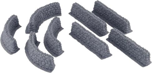 Small Village Rock Walls, 4 Straight and 4 Curved Pieces, DND Terrain Compatible with Dungeons and Dragons, 28mm Miniature Wargaming, Tabletop RPGs, Wargame Scenery in Saudi Arabia