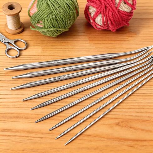Circular Knitting Needles Set, 9 Pack Round Knitting Needles, Stainless Steel Knitting Needles Kit, 32 Inch Round Long Smooth Metal Knitting Needles for Beginners Making Sweater Scarf Blanket(9 Sizes) in Saudi Arabia
