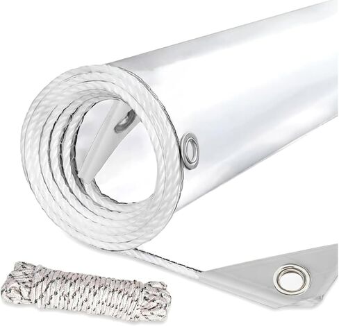 Clear Tarp Heavy Duty Waterproof, 14 Mil Thick PVC Vinyl Tarp with Grommets, Transparent Tarpaulin for Patio, Greenhouse, Porch Enclosure, and Outdoor Cover(3' x 5') in Kuwait