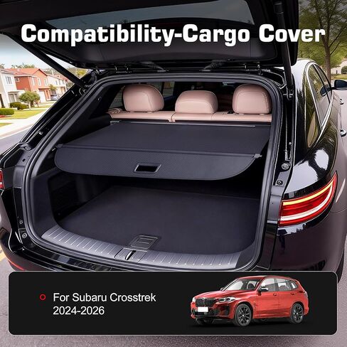 Retractable Cargo Cover for Subaru Crosstrek 2024 2025 2026,Carbon Fiber Texture Trunk Shade with No Gap Installation, Anti-Peeping Privacy Shield ，Car Accessories in Saudi Arabia
