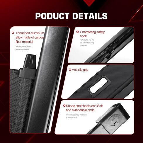 Retractable Cargo Cover for Subaru Crosstrek 2024 2025 2026,Carbon Fiber Texture Trunk Shade with No Gap Installation, Anti-Peeping Privacy Shield ，Car Accessories in Saudi Arabia
