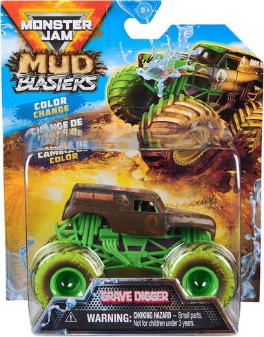 Monster Jam Mud Blasters, Grave Digger Color Change Monster Jam Truck, 1:64 Die Cast Vehicle, Kids Toys for Boys and Girls 3+ in Kuwait
