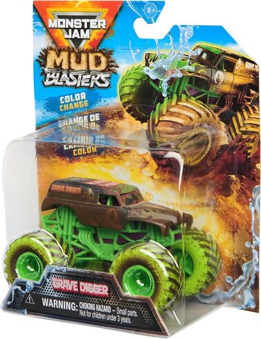 Monster Jam Mud Blasters, Grave Digger Color Change Monster Jam Truck, 1:64 Die Cast Vehicle, Kids Toys for Boys and Girls 3+ in Kuwait