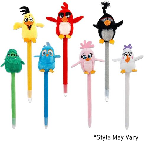 Angry Birds Pens Set - Bundle with 3 Ballpoint Pens with Topper Plus Stickers and More | Angry Birds Office Supplies Pack | Styles May Vary in Saudi Arabia