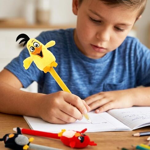 Angry Birds Pens Set - Bundle with 3 Ballpoint Pens with Topper Plus Stickers and More | Angry Birds Office Supplies Pack | Styles May Vary in Saudi Arabia
