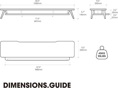 Fenge Dual Monitor Stand Riser for 2 Monitors, 11.3" Solid Wood Headphone Stand for Desk in Saudi Arabia