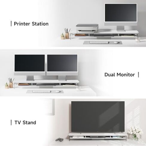 Fenge Acrylic Monitor Stand Riser 42.5 Inches Desk Shelf, 11.3" Headphone Stand for Desk in Saudi Arabia