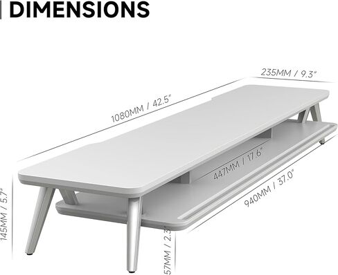 Fenge Dual Monitor Stand Riser for 2 Monitors, 11.3" Solid Wood Headphone Stand for Desk in Saudi Arabia