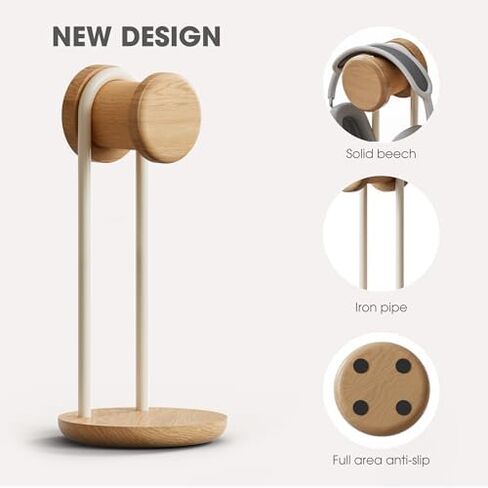 Fenge Dual Monitor Stand Riser for 2 Monitors, 11.3" Solid Wood Headphone Stand for Desk in Saudi Arabia