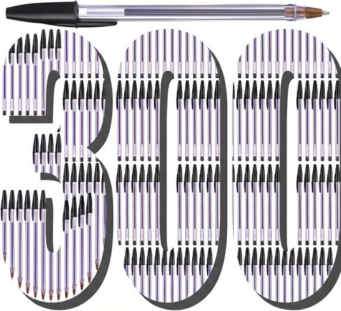 300 Pack Ballpoint Pens Bulk Black Ink 1.0mm Medium Point Click Pens Bullet Tip Refillable No Bleed Smooth Writing for Office Nurse Teacher Home Server Journal in Saudi Arabia