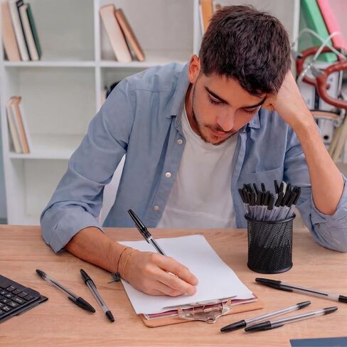 300 عبوة من أقلام الحبر الأسود السائبة مقاس 1.0 مم، أقلام النقر بنقطة متوسطة، رأس رصاص، قابلة لإعادة الملء، لا تنزف، كتابة سلسة لمجلة الخادم المنزلي للممرضة والمكتب in Kuwait